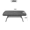 Yeah Depot - L72.44*W38.58-inch Cast Aluminum Patio Dining Table with Black Frame and Umbrella Hole