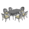 Yeah Depot - L63.78*W35.43/40.15-inch Cast Aluminum Patio Dining Table with Black Frame and Umbrella Hole