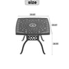 Yeah Depot - L32.28/35.43*W32.28/35.43-inch Cast Aluminum Patio Dining Table with Black Frame and Umbrella Hole