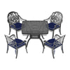 Yeah Depot - L37/39.37*W37/39.37-inch Cast Aluminum Patio Dining Table with Black Frame and Umbrella Hole
