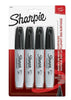 Flexile - Sharpie Permanent Markers, Chisel Tip, Black, 4 Count