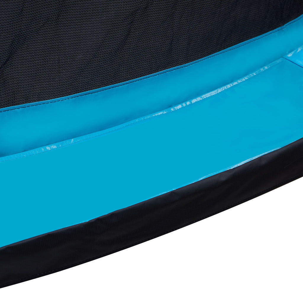 Yeah Depot - YC 12FT Recreational Trampolines with Enclosure for Kids and Adults with Patented Fiberglass Poles - Pumpkin Blue