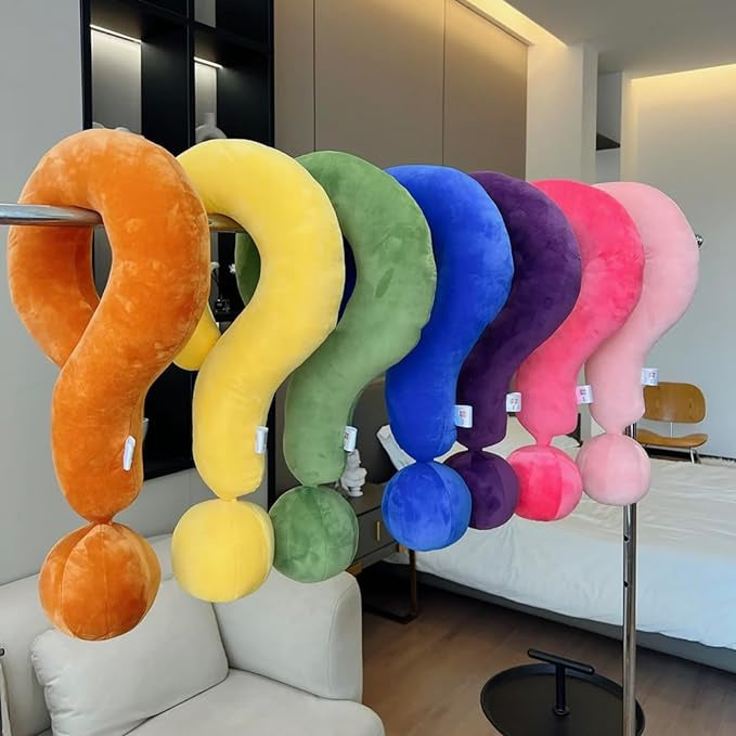 Smilegive - 3me Lifestyle Portable Question Mark Pillow Memory Foam Travel Neck Pillows Ergonomic Neck Support Cushion For Sleeping Rest On Airplane Car Train And At Office And Home Use