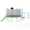 Yeah Depot - 14FT Trampoline with Slide and Swings, ASTM Approved Large Recreational Trampoline with Basketball Hoop and Ladder,Outdoor Backyard Trampoline with Net, Capacity for Kids and Adults