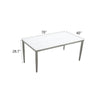Yeah Depot - Outdoor Patio Aluminum 40''x70'' Two-tone Table Top Rectangle Dining Table with Tapered Feet & Umbrella Hole, Matte White+ Grayish