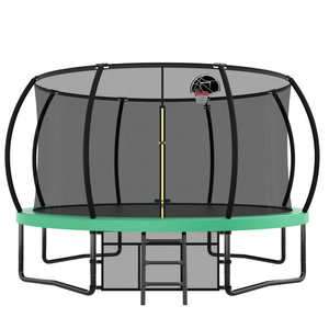 Yeah Depot - 12FT Recreational Kids Trampoline with Safety Enclosure Net & Ladder, Outdoor Recreational Trampolines