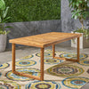 Yeah Depot - Outdoor 69'' Acacia Wood Dining Table, Sandblast Natural Finish