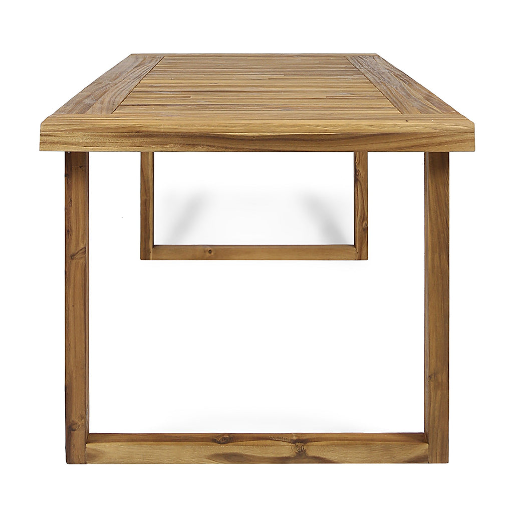 Yeah Depot - Outdoor 69'' Acacia Wood Dining Table, Sandblast Natural Finish
