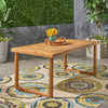 Yeah Depot - Outdoor 69'' Acacia Wood Dining Table, Sandblast Natural Finish