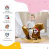 Yeah Depot - Qaba Baby Rocking Horse, Riding Horse, Plush Animal Rocker with Realistic Sound, Pedals for Ages 18-36 Months, Brown