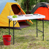 Yeah Depot - Outsunny Folding Fish Cleaning Table with Sink, Portable Camping Table with Faucet Drainage Hose, Grid Rack and Fish Cleaning Kit for Picnic, Fishing, 50''