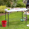 Yeah Depot - Outsunny Folding Fish Cleaning Table with Sink, Portable Camping Table with Faucet Drainage Hose, Grid Rack and Fish Cleaning Kit for Picnic, Fishing, 50''