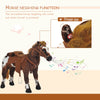 Yeah Depot - Qaba Sound-Making Ride On Horse for Toddlers 3-5, with Neighing and Galloping Sound, Stuffed Animal Horse Toy for Kids with Padding, Soft Feel, Brown