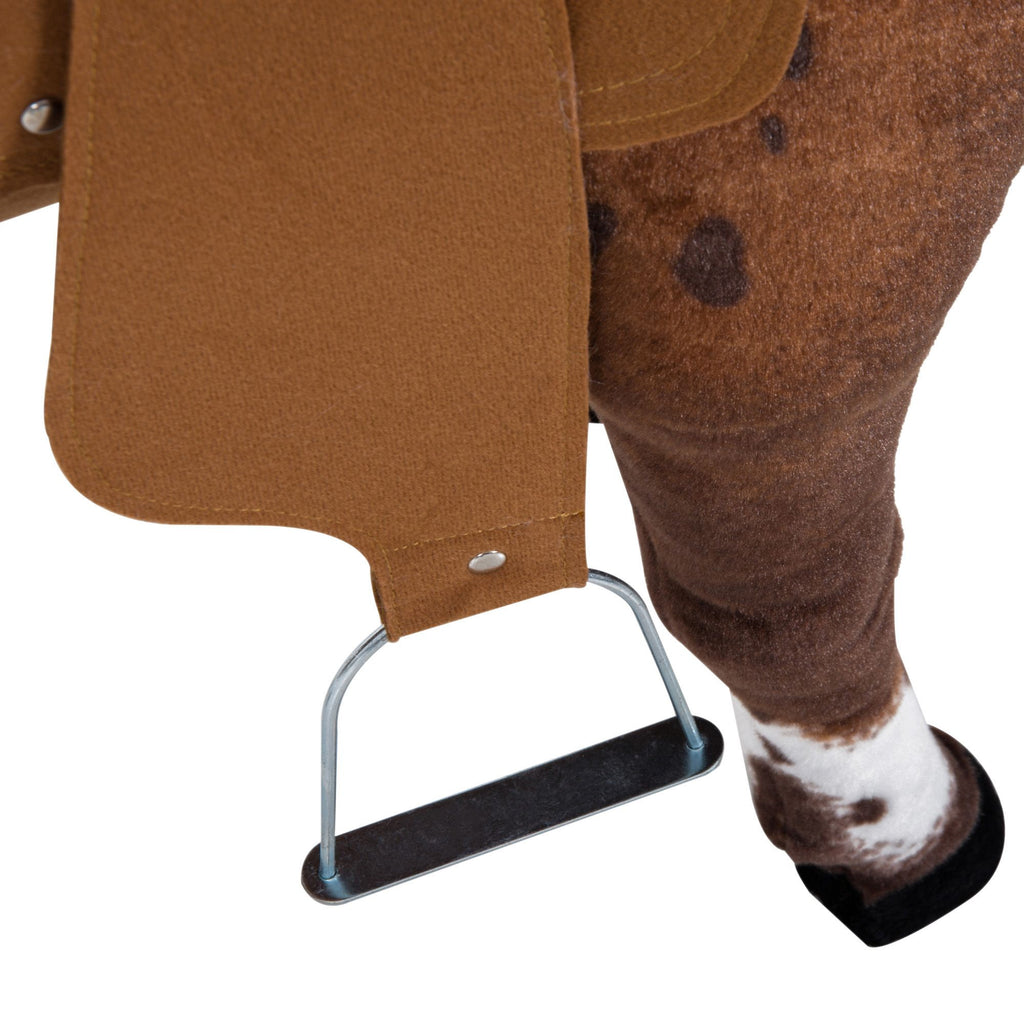 Yeah Depot - Qaba Sound-Making Ride On Horse for Toddlers 3-5, with Neighing and Galloping Sound, Stuffed Animal Horse Toy for Kids with Padding, Soft Feel, Brown