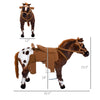Yeah Depot - Qaba Sound-Making Ride On Horse for Toddlers 3-5, with Neighing and Galloping Sound, Stuffed Animal Horse Toy for Kids with Padding, Soft Feel, Brown