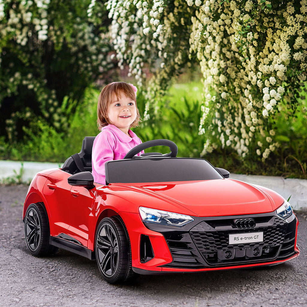 Yeah Depot - Aosom Kids Ride on Car, 12V Licensed Audi RS E-tron GT 3.1 MPH Electric Car for Kids, Ride-on Toy for Boys and Girls with Remote Control, 4 Wheels with Suspension, Horn, Music, Lights, Red