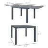 Yeah Depot - Outsunny Extendable Outdoor Dining Table, 41''- 83'' Aluminum Frame Patio Table with Wood Effect Steel Top, Rectangle Expandable Patio Table for 6-8, Dark Gray