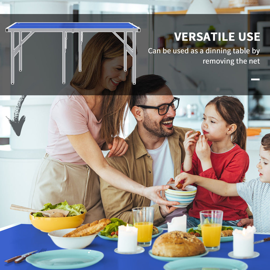 Yeah Depot - Soozier Mini Ping Pong Table Set for Outdoor and Indoor, Foldable Table Tennis Table with Net, 2 Paddles, 3 Balls, Adjustable Feet, Easy Assembly, Blue