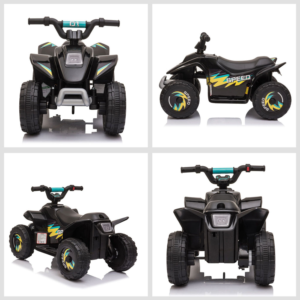 Yeah Depot - Aosom 6V Kids ATV 4-Wheeler Ride on Car, Electric Motorized Quad Battery Powered Vehicle with Forward/Reverse Switch for 18-36 Months Old Toddlers, Black