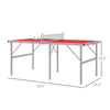 Yeah Depot - Soozier Mini Ping Pong Table Set for Outdoor and Indoor, Foldable Table Tennis Table with Net, 2 Paddles, 3 Balls, Adjustable Feet, Easy Assembly, Red