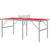Yeah Depot - Soozier Mini Ping Pong Table Set for Outdoor and Indoor, Foldable Table Tennis Table with Net, 2 Paddles, 3 Balls, Adjustable Feet, Easy Assembly, Red