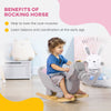 Yeah Depot - Qaba Baby Rocking Horse Elephant Rocking Chair Toddler Rocker Toy with Sound Wooden Base Seat Safety Belt for 1.5-3 Year Old, gray