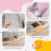 Yeah Depot - Qaba Baby Rocking Horse Elephant Rocking Chair Toddler Rocker Toy with Sound Wooden Base Seat Safety Belt for 1.5-3 Year Old, gray