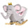 Yeah Depot - Qaba Baby Rocking Horse Elephant Rocking Chair Toddler Rocker Toy with Sound Wooden Base Seat Safety Belt for 1.5-3 Year Old, gray