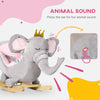 Yeah Depot - Qaba Baby Rocking Horse Elephant Rocking Chair Toddler Rocker Toy with Sound Wooden Base Seat Safety Belt for 1.5-3 Year Old, gray