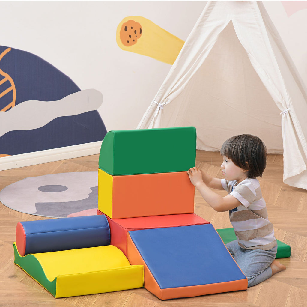 Yeah Depot - Soozier 7 Piece Soft Play Blocks Kids Climb and Crawl Gym Toy Foam Building and Stacking Blocks Non-Toxic Learning Play Set Educational Software Activity Toy Brick Baby Soft Climbing Block