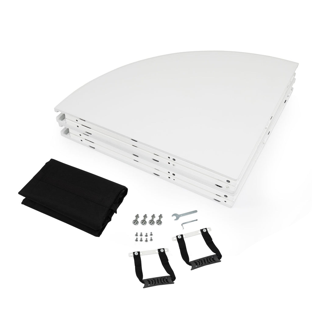 Yeah Depot - Round Plastic Folding Table with Carrying Handle, 66'' Heavy Duty Foldable Round Table Indoor Outdoor, 5 Legs Portable Dining Round Table for Parties, Banquets and Events, White