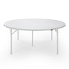Yeah Depot - Round Plastic Folding Table with Carrying Handle, 66'' Heavy Duty Foldable Round Table Indoor Outdoor, 5 Legs Portable Dining Round Table for Parties, Banquets and Events, White