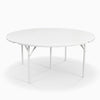 Yeah Depot - Round Plastic Folding Table with Carrying Handle, 66'' Heavy Duty Foldable Round Table Indoor Outdoor, 5 Legs Portable Dining Round Table for Parties, Banquets and Events, White