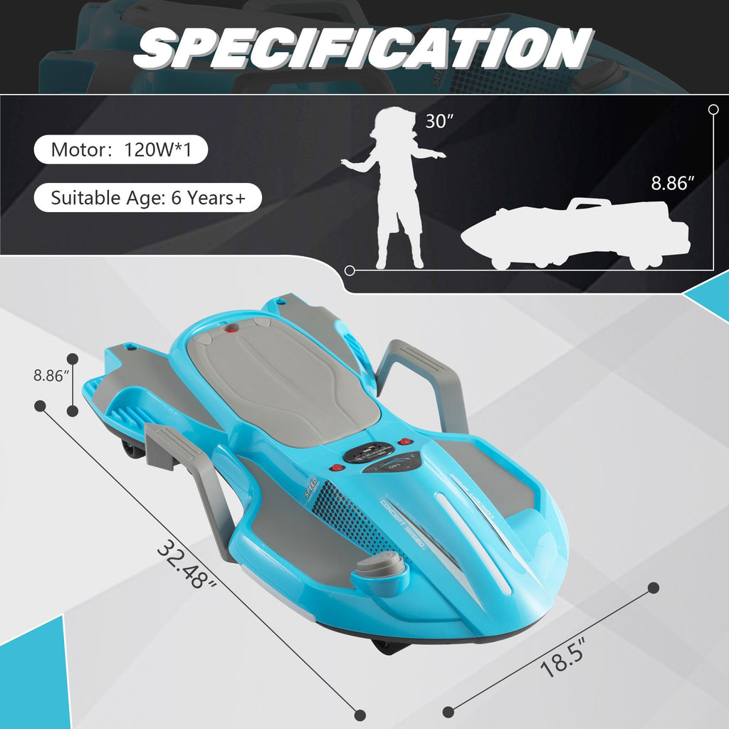 Yeah Depot - Electric Kids Racing Car with Music and Lights, Blue