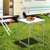 Yeah Depot - Outsunny 23'' Folding Camping Table with Height Adjustability, Lightweight Portable Table with Carry Handle, Outdoor Folding Table Camping Accessories