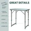 Yeah Depot - Outsunny 23'' Folding Camping Table with Height Adjustability, Lightweight Portable Table with Carry Handle, Outdoor Folding Table Camping Accessories