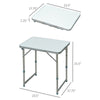 Yeah Depot - Outsunny 23'' Folding Camping Table with Height Adjustability, Lightweight Portable Table with Carry Handle, Outdoor Folding Table Camping Accessories