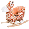 Yeah Depot - Qaba Kids Plush Rocking Horse Giraffe Style Themed Ride-On Chair Toy With Sound Brown