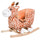 Yeah Depot - Qaba Kids Plush Rocking Horse Giraffe Style Themed Ride-On Chair Toy With Sound Brown
