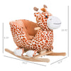 Yeah Depot - Qaba Kids Plush Rocking Horse Giraffe Style Themed Ride-On Chair Toy With Sound Brown