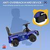 Yeah Depot - Aosom Kids Push Ride On Car with Working PA System and Horn, Police Truck Style Foot-to-Floor Sliding Car for Boys and Girls with Under-Seat Storage, for 18 Months to 5 Years Old, Blue
