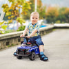 Yeah Depot - Aosom Kids Push Ride On Car with Working PA System and Horn, Police Truck Style Foot-to-Floor Sliding Car for Boys and Girls with Under-Seat Storage, for 18 Months to 5 Years Old, Blue