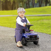 Yeah Depot - Aosom Kids Push Ride On Car with Working PA System and Horn, Police Truck Style Foot-to-Floor Sliding Car for Boys and Girls with Under-Seat Storage, for 18 Months to 5 Years Old, Blue