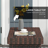 Yeah Depot - Outsunny Folding Rattan Side Table, Outdoor End Table, Hand Woven PE Rattan Coffee Table for Balcony, Backyard, Garden, Lawn, Courtyard, Brown