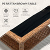 Yeah Depot - Outsunny Rattan Side Table, Outdoor End Table with Storage Shelf, Aluminum Frame Square, Coffee Table with Tempered Glass Top, Sand