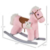 Yeah Depot - Qaba Kids Plush Ride-On Rocking Horse with Bear Toy, Children Chair with Soft Plush Toy & Fun Realistic Sounds, Pink