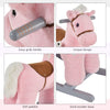 Yeah Depot - Qaba Kids Plush Ride-On Rocking Horse with Bear Toy, Children Chair with Soft Plush Toy & Fun Realistic Sounds, Pink