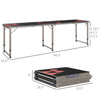 Yeah Depot - Outsunny 8ft Portable Beer Pong Table with Adjustable Legs, Folding Camping Table, Aluminum Picnic Table, for Party, Travel, BBQ, Beach, Black and Red