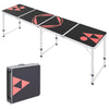 Yeah Depot - Outsunny 8ft Portable Beer Pong Table with Adjustable Legs, Folding Camping Table, Aluminum Picnic Table, for Party, Travel, BBQ, Beach, Black and Red