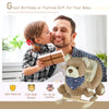 Yeah Depot - Qaba Baby Rocking Horse with Lullaby, Riding Horse, Bear Themed Plush Animal Rocker with Pedals for Ages 18-36 Months